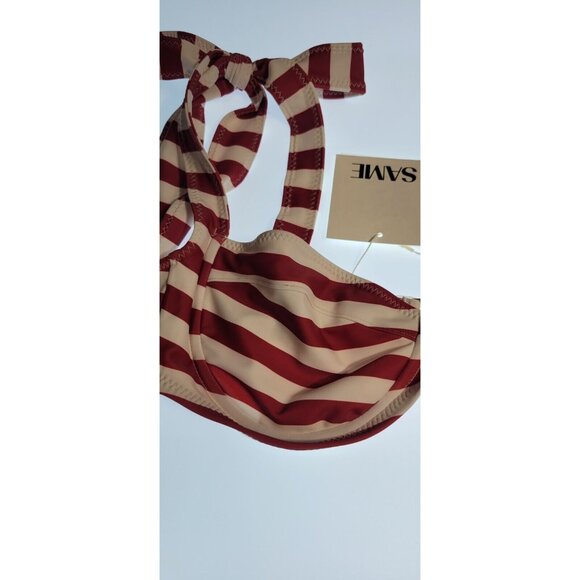 SAME LOS ANGELES 2 PC BIKINY WOMENS The Lady Bra And Rucched Bottom Stripped LAR - Picture 10 of 14